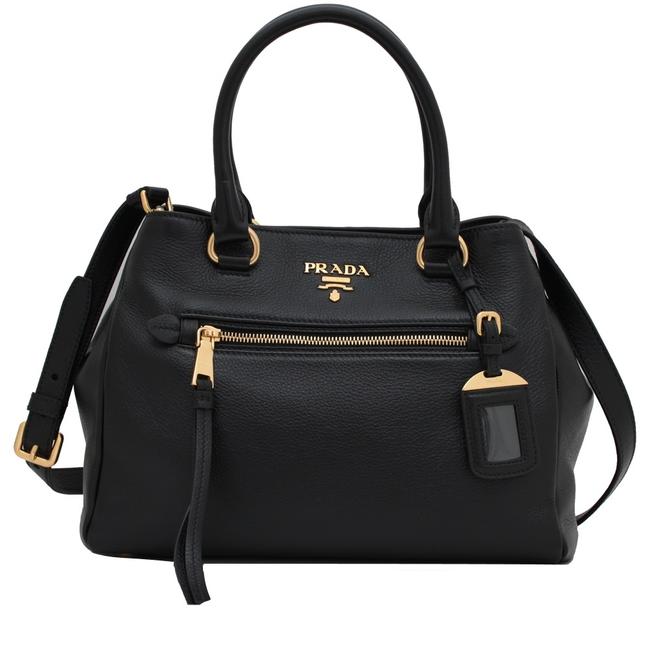 Prada Phenix Womens Vitello Nero Handbag 1bg044 Black Leather Satchel