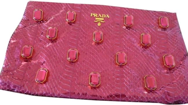 Prada Pink Leather Clutch