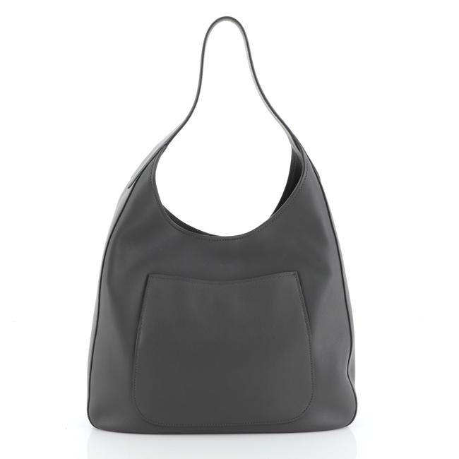 Prada Pocket Medium Gray Cervo Leather Hobo Bag