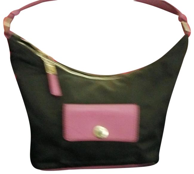 Prada Pocket Nero + Ciclamino Fabric and Leather Hobo Bag