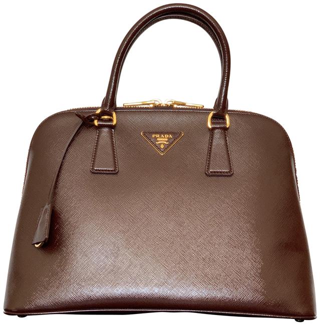 Prada Promenade Bl0836 Granato Saffiano Vernic Nero Satchel