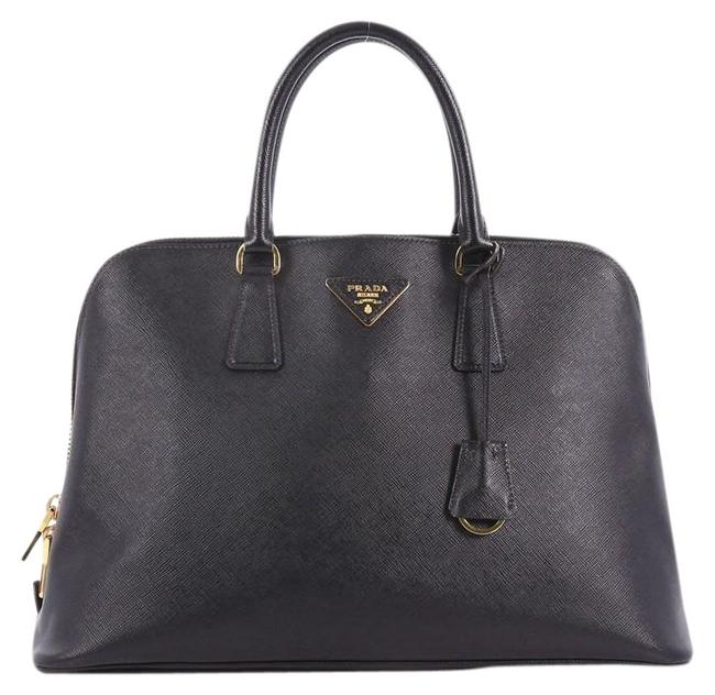Prada Promenade Handbag Large Black Saffiano Leather Satchel