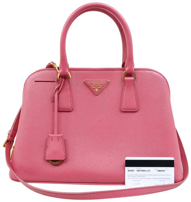 Prada Promenade Medium Vernice Rosepink Saffiano Leather Satchel