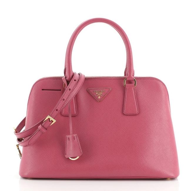 Prada Promenade Saffiano Medium Pink Leather Satchel