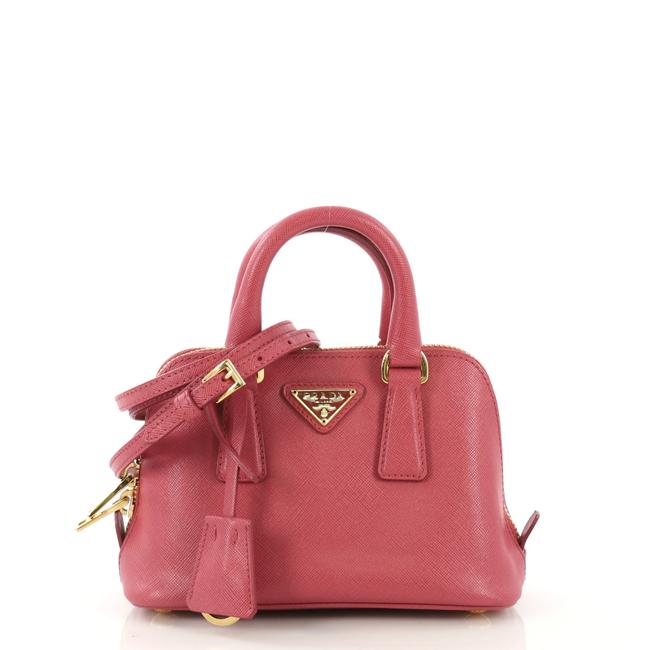 Prada Promenade Saffiano Mini Pink Leather Satchel