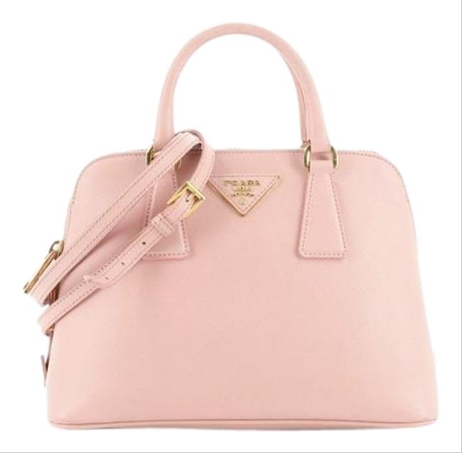Prada Promenade Small Pink Saffiano Leather Satchel