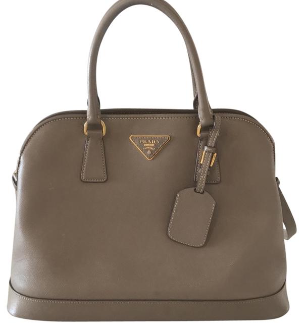 Prada Promenade Tote Beige Leather Satchel