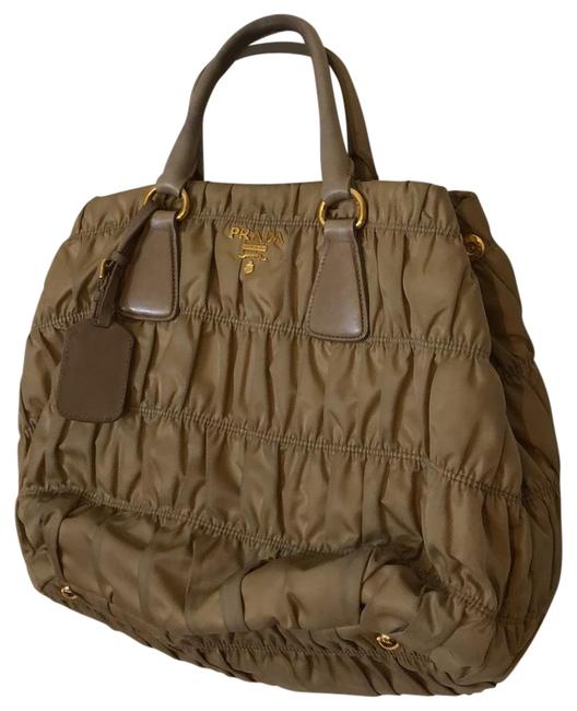 Prada Purse Beige Ruffled Satchel