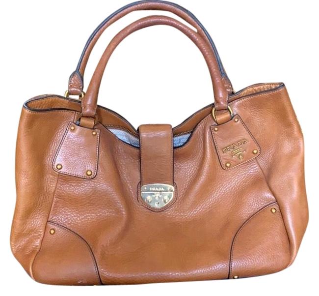 Prada Purse Brown Leather Calfskin Hobo Bag