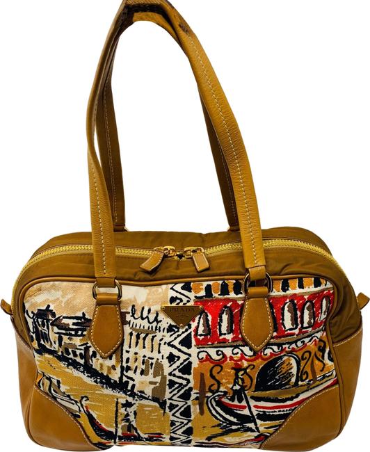 Prada Purse Canvas nylon leather. Dark Tan Leather Canvas Nylon Satchel