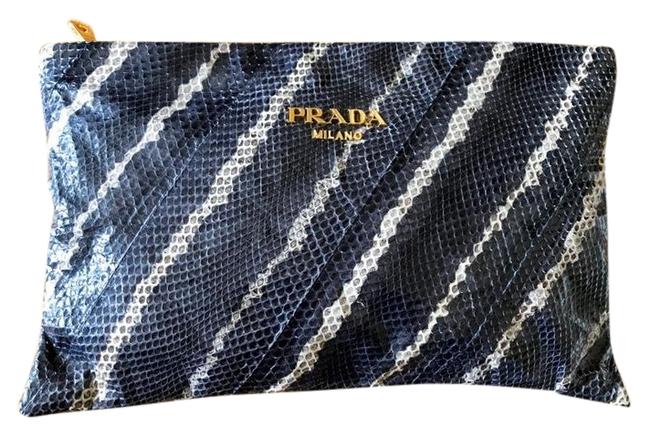 Prada Python Large Handbag Black Snakeskin Clutch