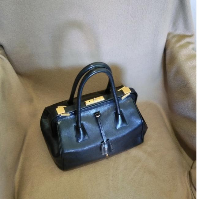 Prada Rare Vintage Classic Hand Black Leather Satchel