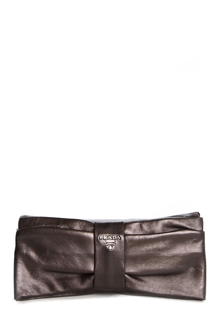Prada Raso Fiocco Brown Clutch