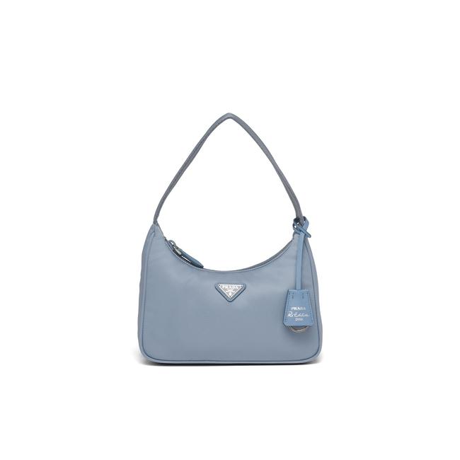 Prada Re edition 2000 Baguette Mini bag Light Blue Nylon Hobo Bag