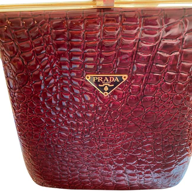 Prada Red Bordeaux Cocco Hobo Bag