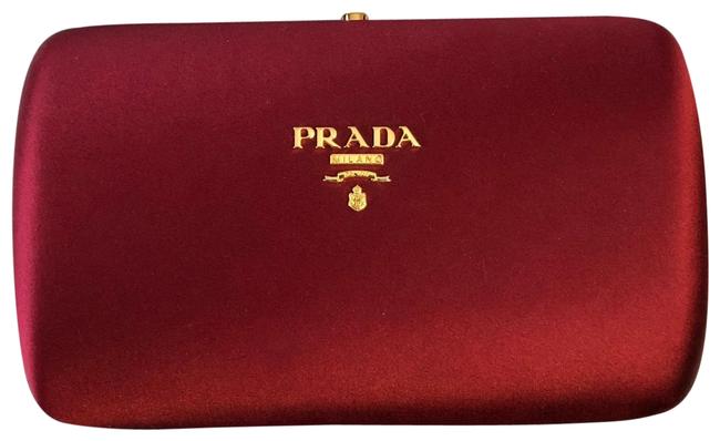 Prada Red Satin Clutch