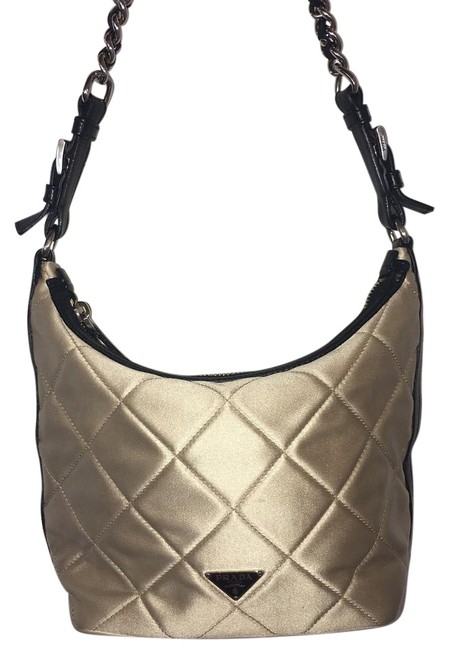 Prada Sabbia Satin Hobo Bag