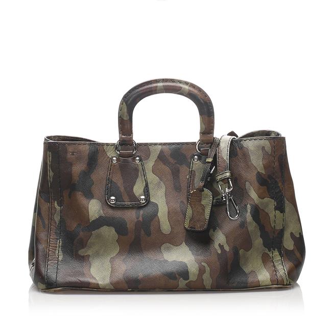 Prada Saffiano Brown Leather Satchel