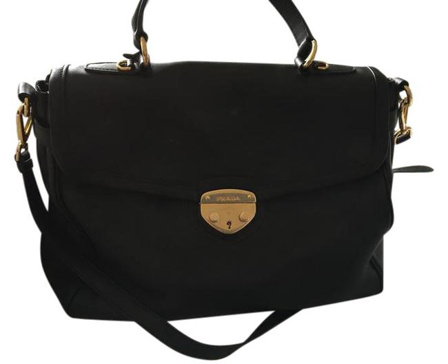 Prada Saffiano Handbag Black Leather Satchel