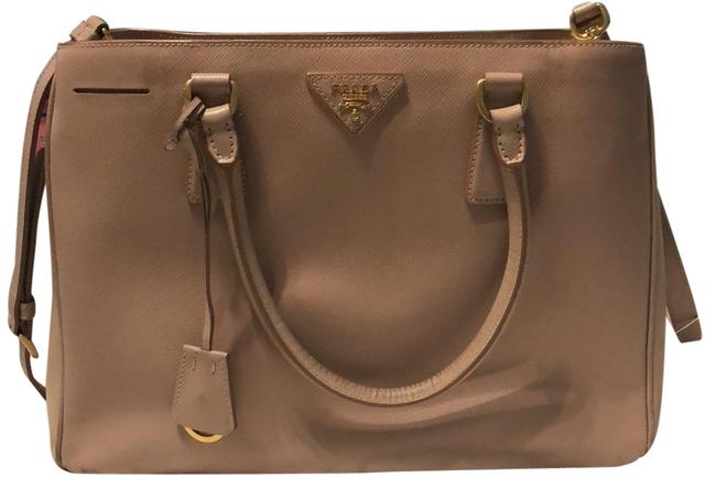 Prada Safianno Leather Tote In NudePink Satchel
