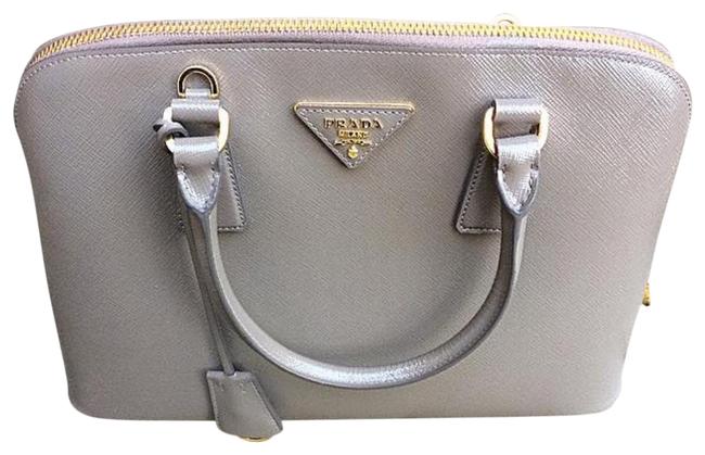 Prada Safiano Vernic Beige Leather Satchel