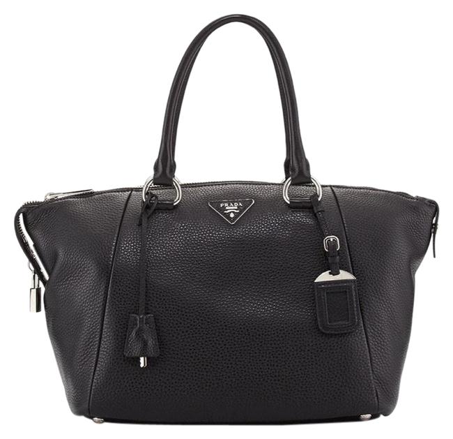 Prada Calfskin Forest Green Calfskin Leather Velvet Satchel