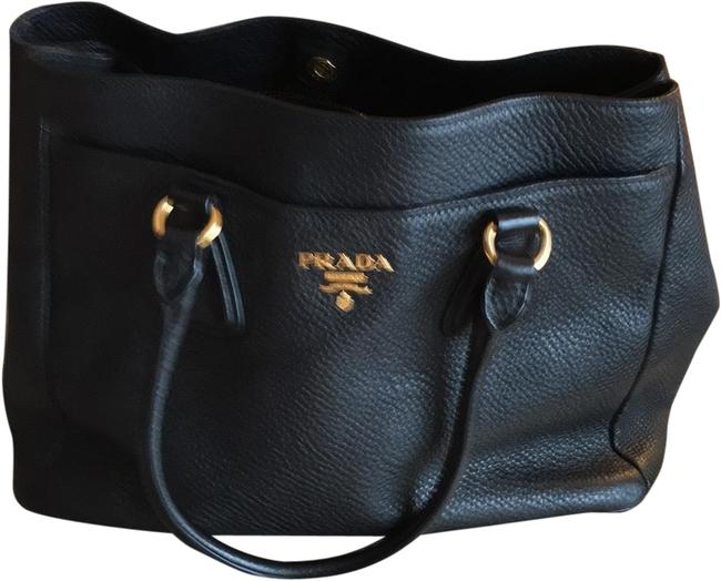 Prada Tote Bag SerialDate Code I 65 Black Leather Satchel