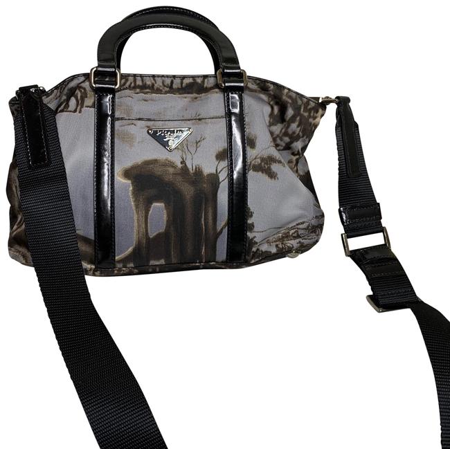 Prada Shopping Bag Templi Two Way Blue Nylon Satchel