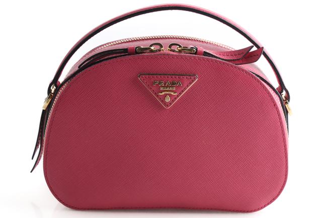 Prada Shoulder Bag Odette Pink Saffiano Leather Satchel