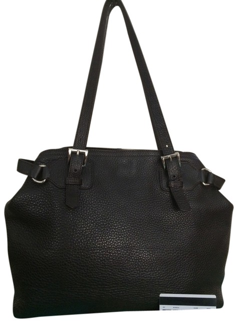 Prada Shoulder Bag Pebbled Brown Leather Satchel