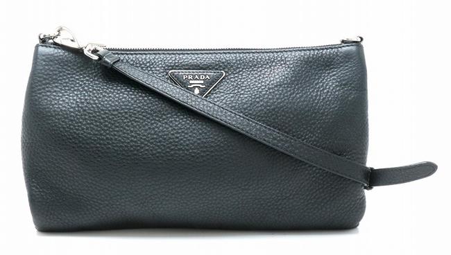 Prada Shoulder Bag Pouch 2way Bt0997 Black  Nero Nylon  Leather Clutch
