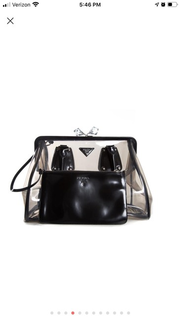 Prada Shoulder Bag Pvc Frame Clear Satchel