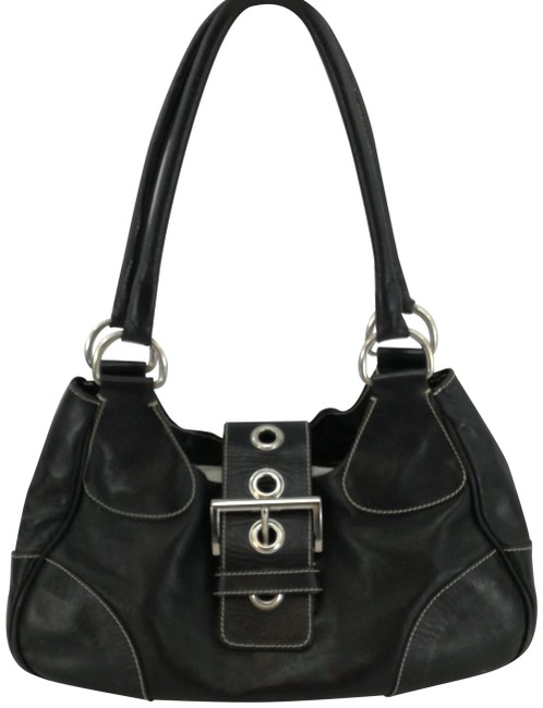 Prada Shoulder Black Lambskin Leather Hobo Bag