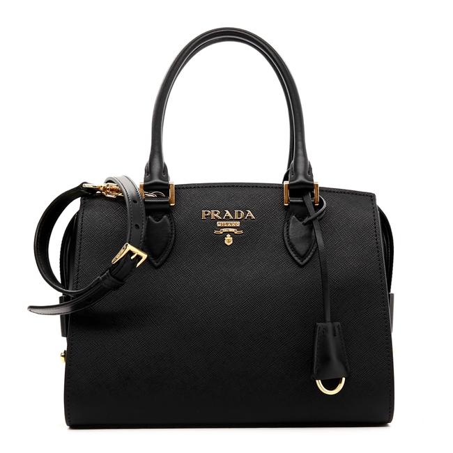 Prada Shoulder Bag Black Saffiano Leather Satchel