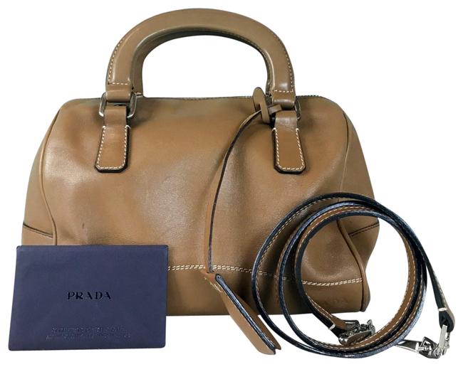 Prada Shoulder Bag Brown Leather Satchel