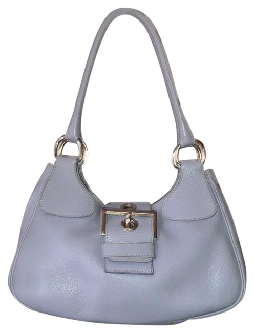 Prada Shoulder Pebbled Violet Leather Hobo Bag
