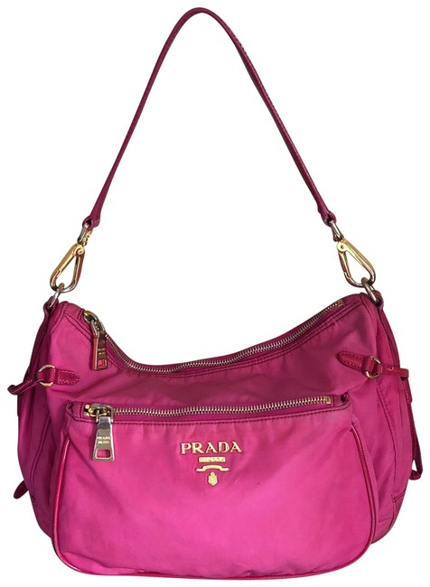 Prada Shoulder Pink Nylon Hobo Bag