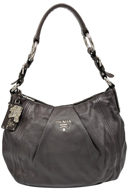 Prada Shoulder Soft Calf Leather Hobo Bag