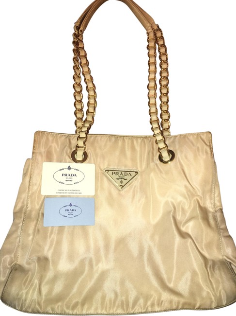 Prada Shoulder Tote Cream Nylon Hobo Bag