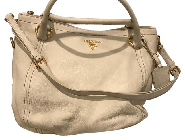 Prada Shoulder Bag White Leather Satchel