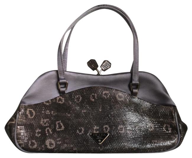 Prada Silk and Python Lavender Clutch