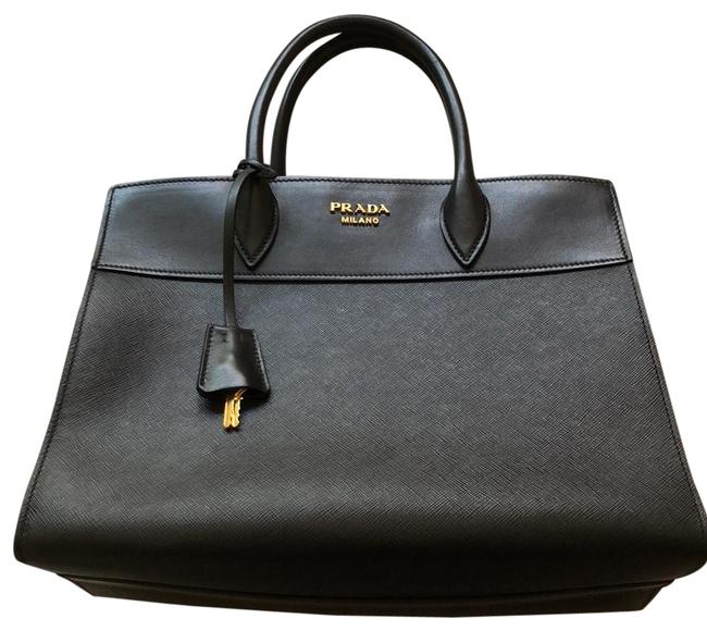 Prada Single Zip Tote Black Satchel