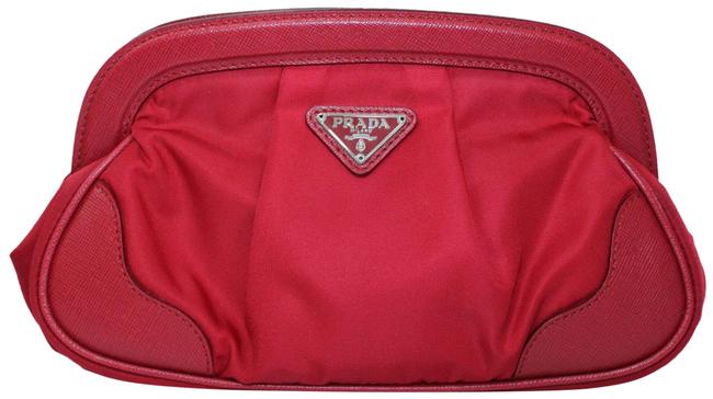 Prada Small Red Leather Clutch