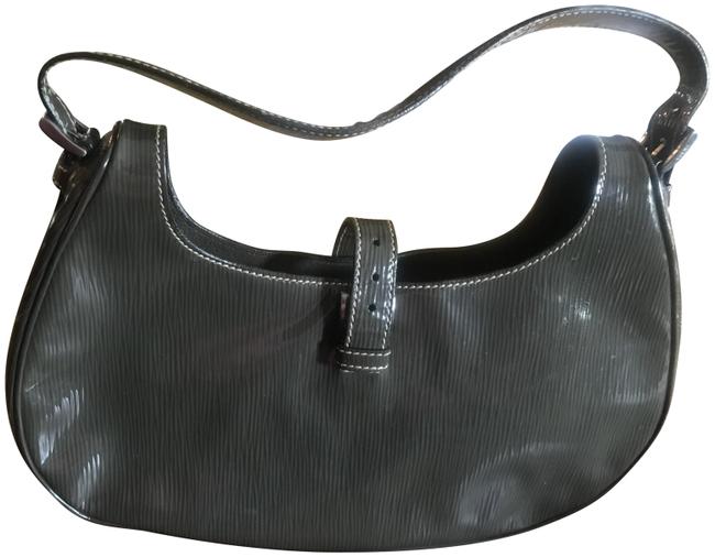 Prada Smoky Grey Patent LeatherLeather Hobo Bag