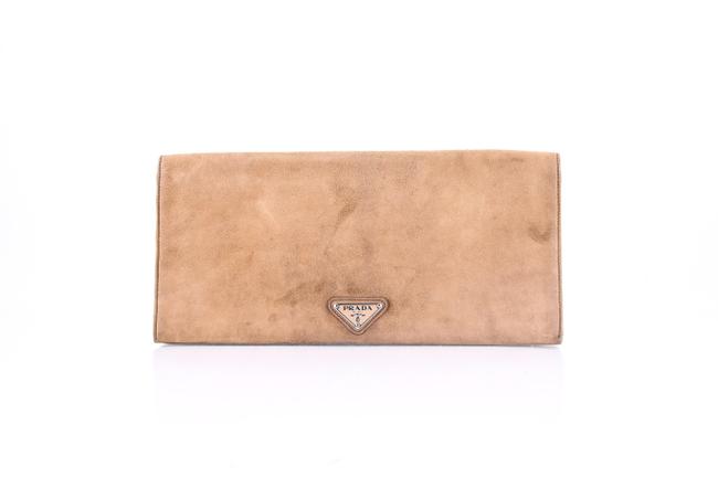 Prada Suede Tan Clutch