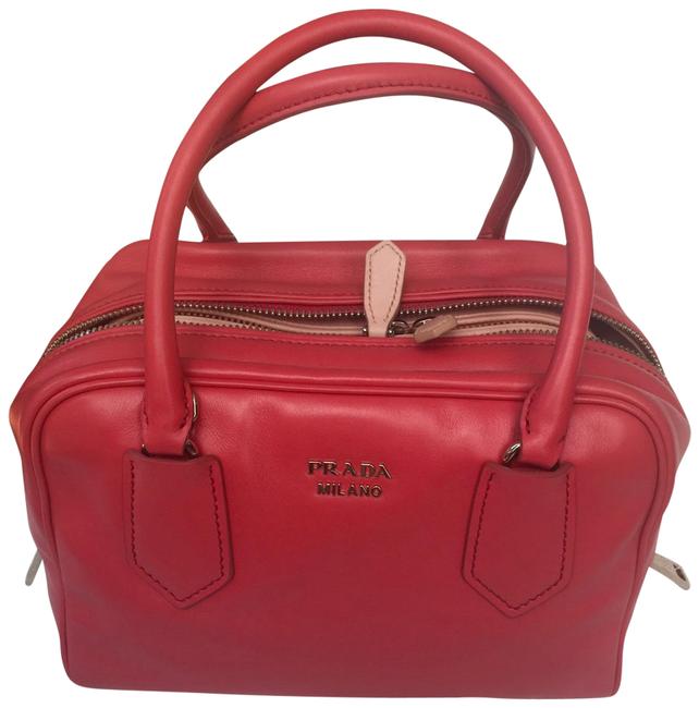 Prada Tamaris Pesc Pink Calfskin Leather Satchel