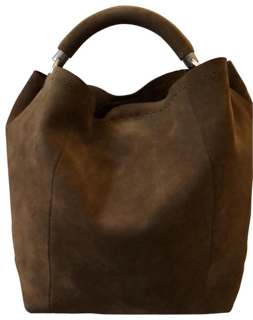 Prada Tan Suede Leather Hobo Bag