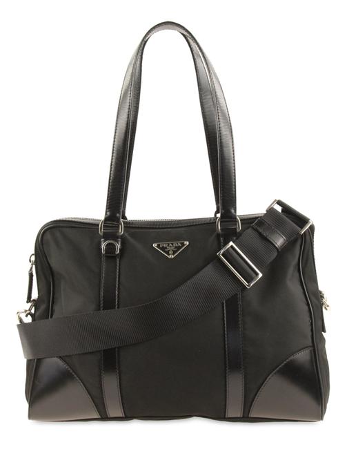 Prada Tessuto Convertible Black Canvas Satchel