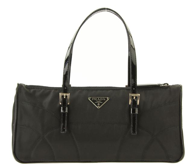 Prada Tessuto East west Black Canvas Satchel