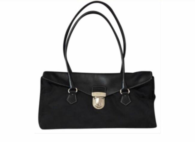 Prada Tessuto Leather Foldover Purse Satchel